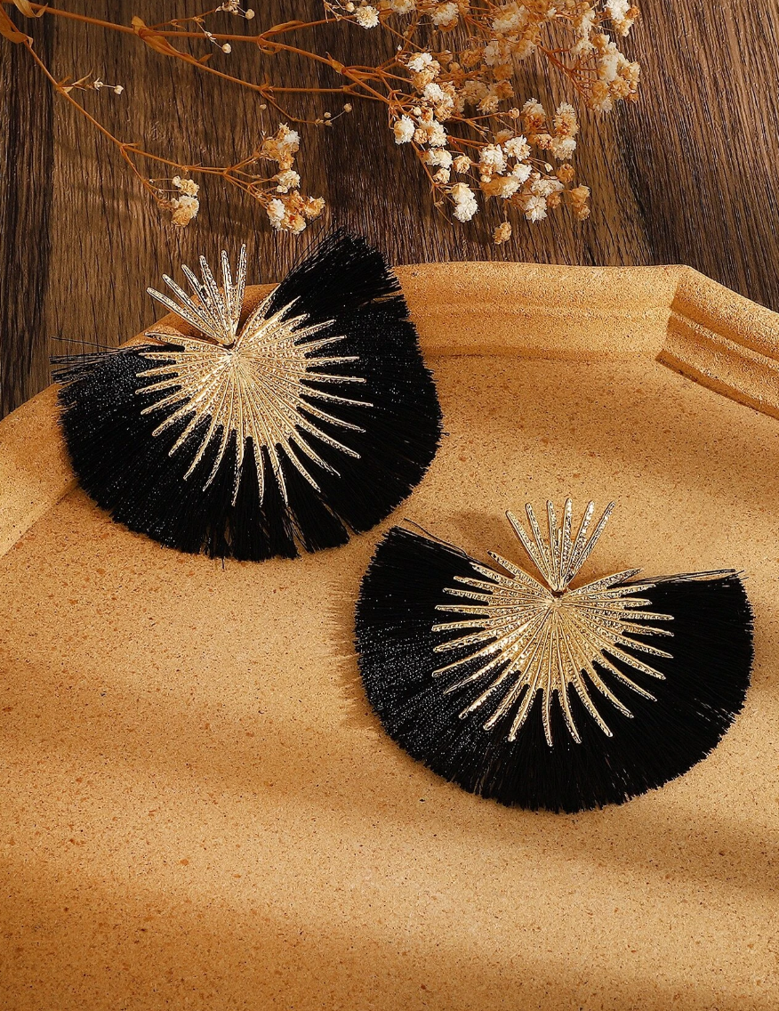 Free People Heart Fan-Shaped Tassel Earrings