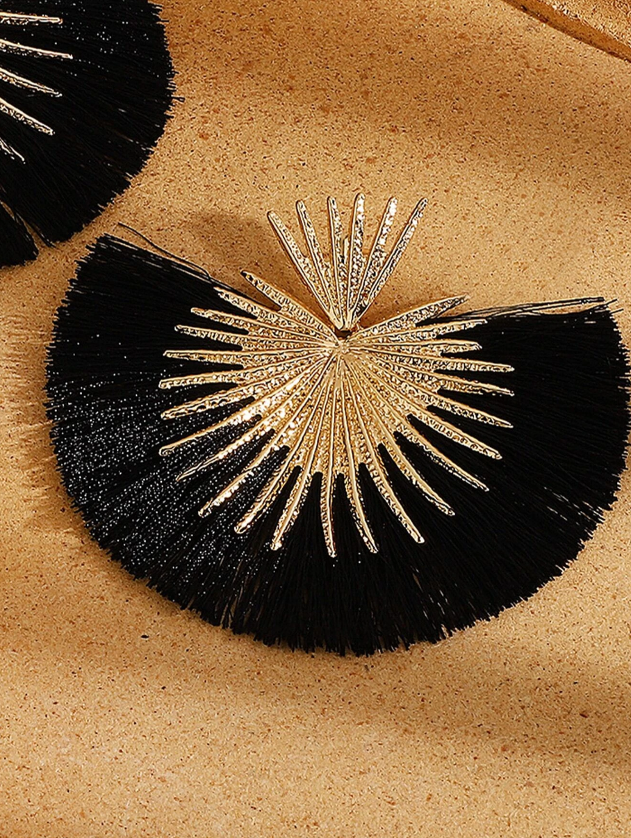 Free People Heart Fan-Shaped Tassel Earrings