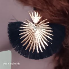 Free People Heart Fan-Shaped Tassel Earrings