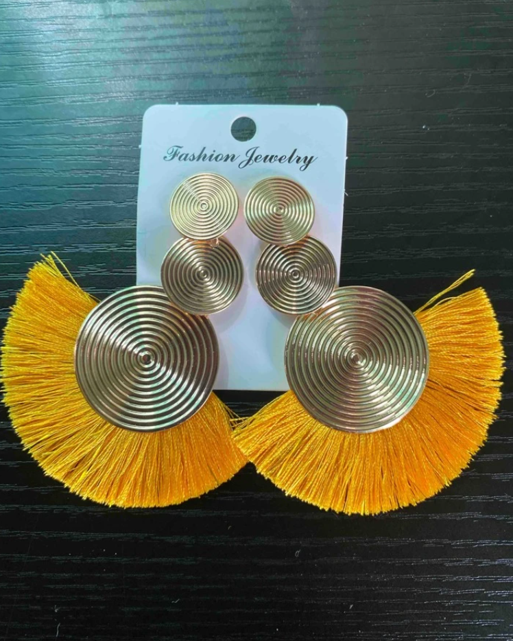 Circle Tassel Fan-Shaped Earrings