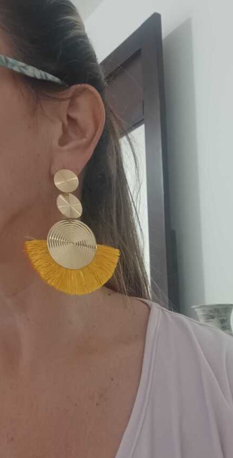 Circle Tassel Fan-Shaped Earrings