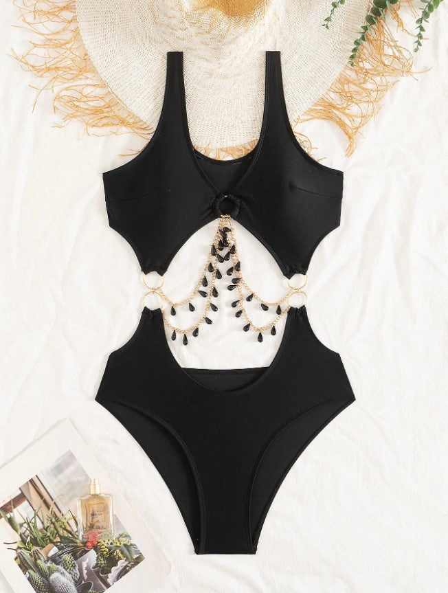Women’s Cut-out Swimsuit with Chain Detail