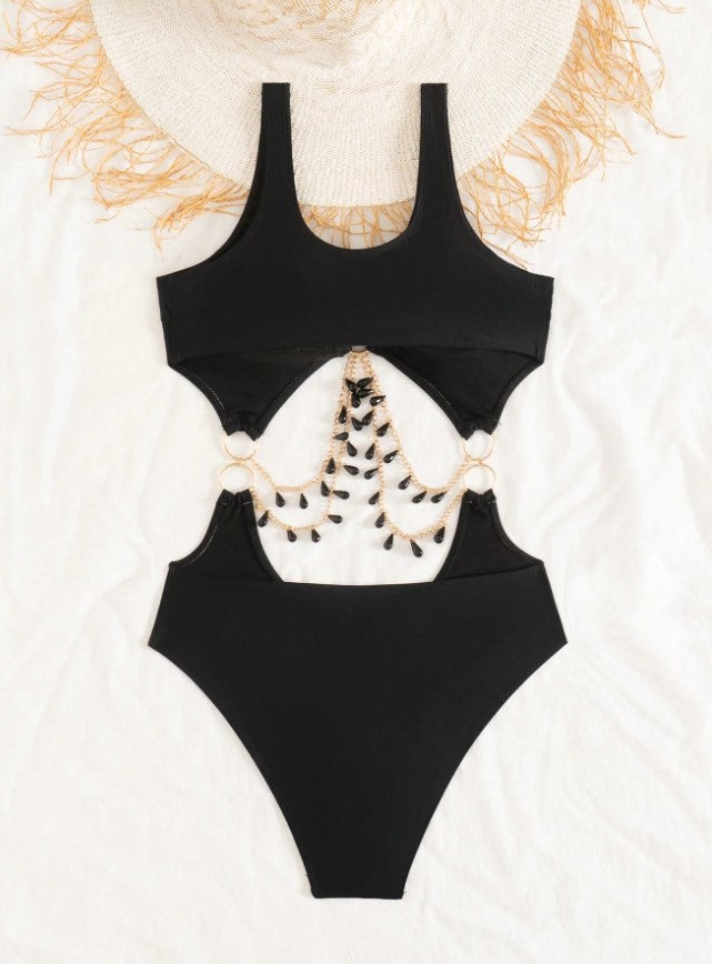Women’s Cut-out Swimsuit with Chain Detail