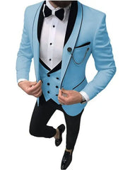 Men's 3PC Wedding/Formal Suit with Contrast Details