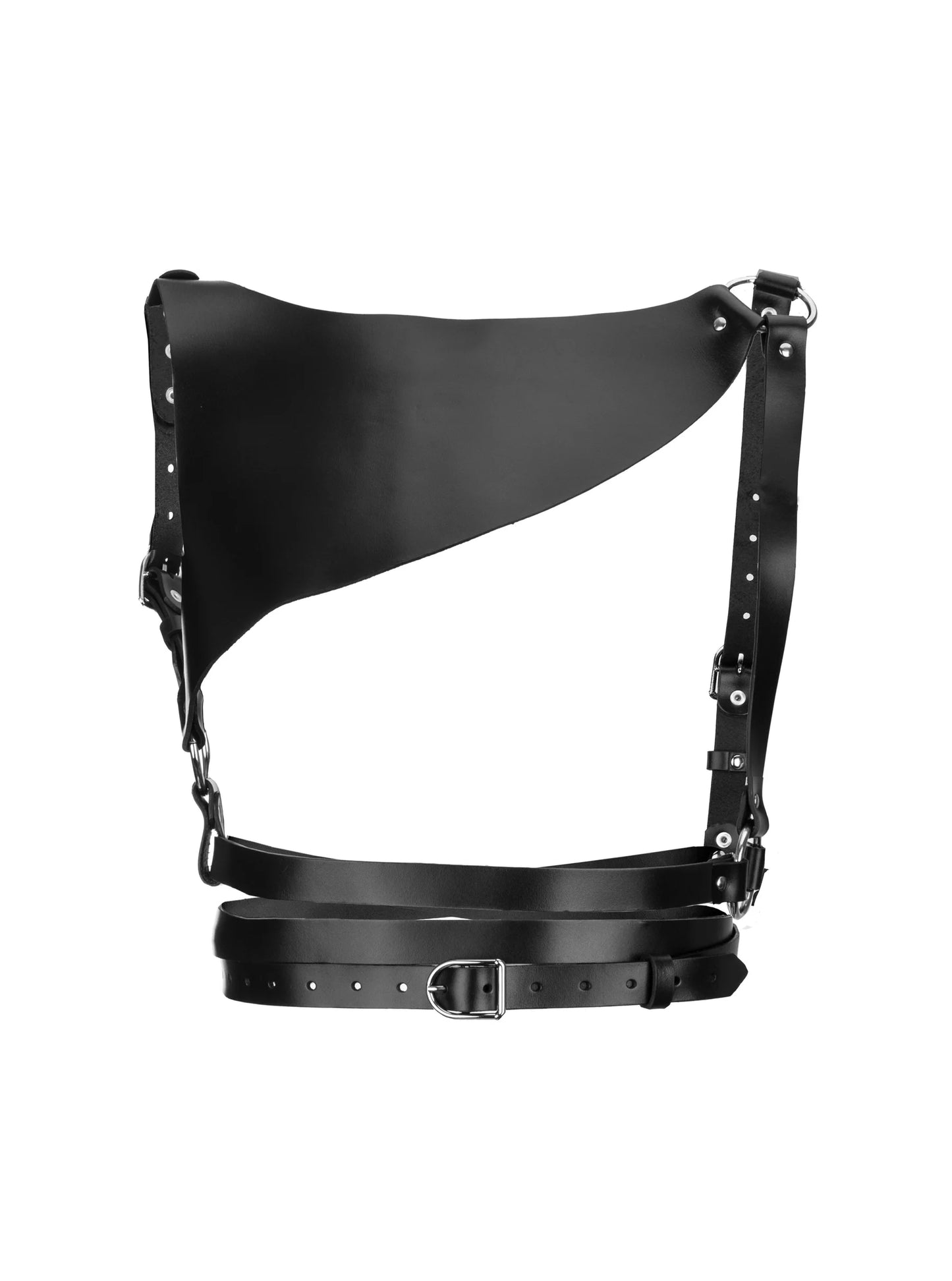 Women's Asymmetrical PU Leather Breastplate Harness