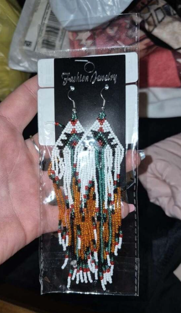 Southwestern Seed Bead Tribal Dangle Earrings