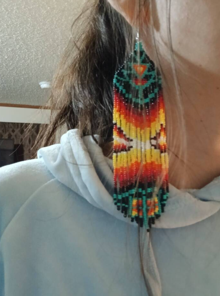 Southwestern Seed Bead Tribal Dangle Earrings