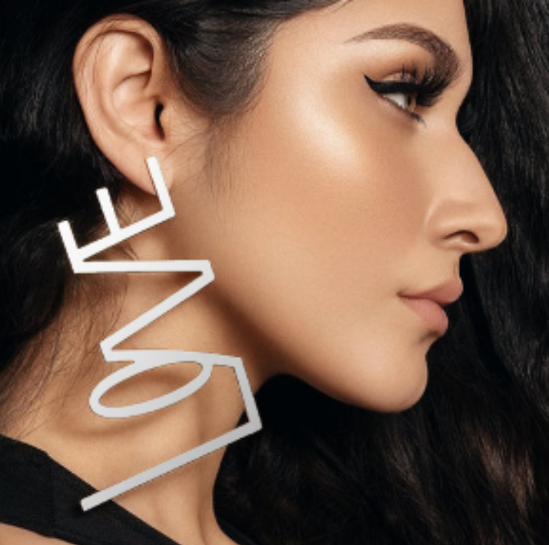Women's Stainless Steel High Quality Love Oversized Earrings