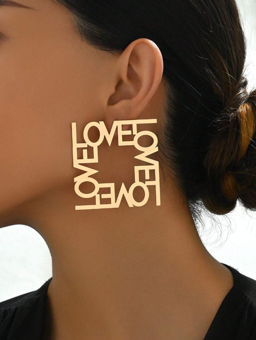Women’s Oversized Exaggerated Letter Stud Earrings