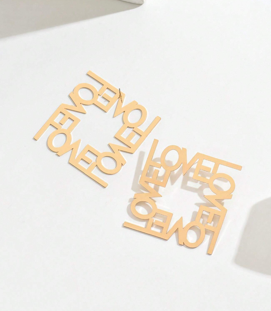 Women’s Oversized Exaggerated Letter Stud Earrings