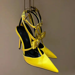SEXY LUXURY STYLE CAGED RIBBON HEELED SANDALS FROM 35-42