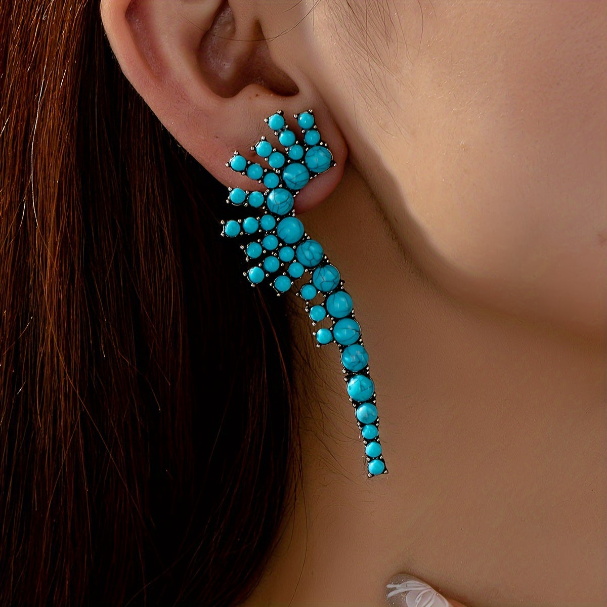 Southwestern Style Turquoise Statement Earrings