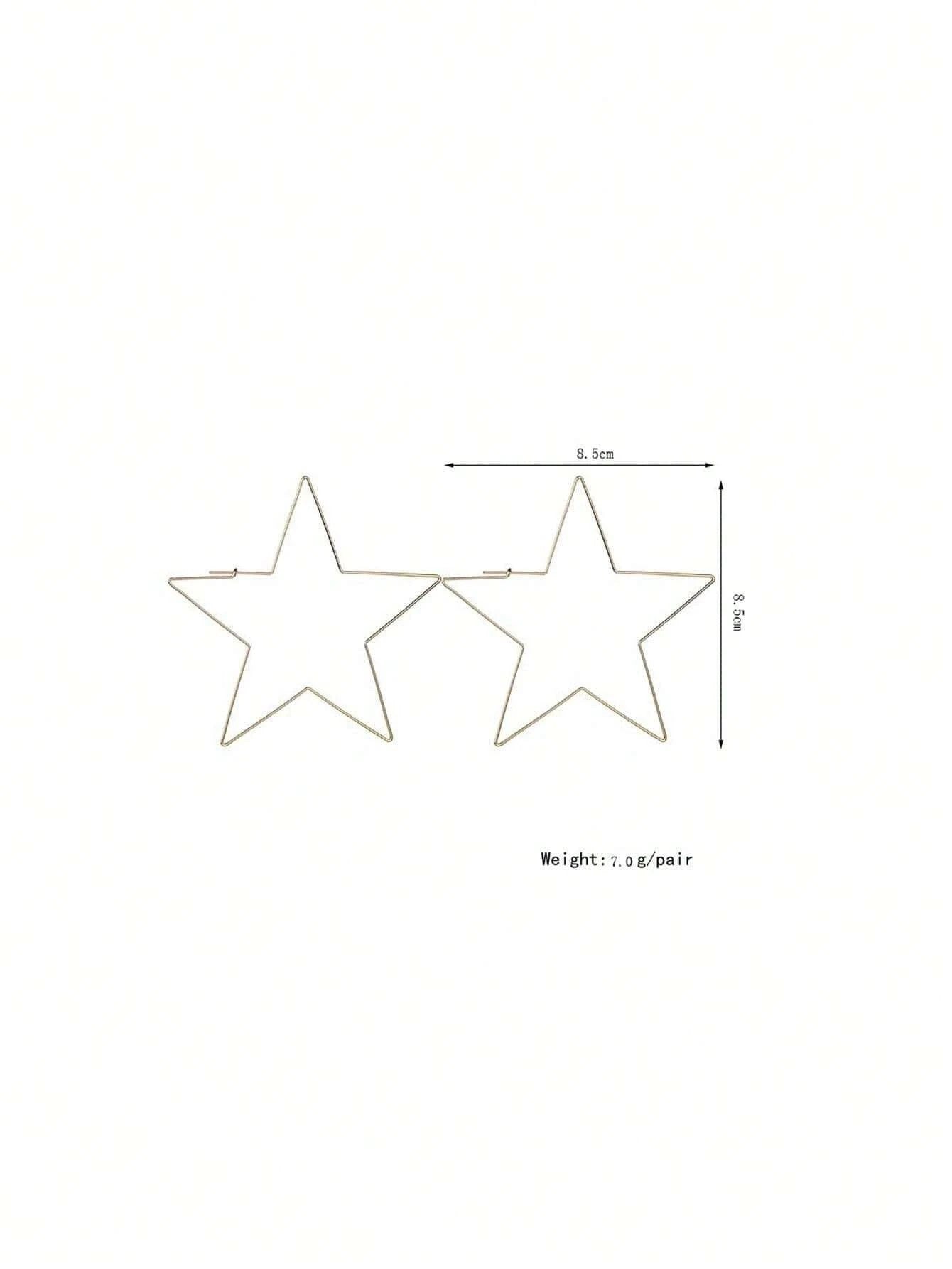Women’s Hollow Five-Pointed Star Earrings Gold