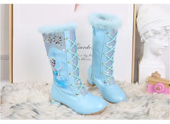 Disney Frozen Heeled Laceup Fur Lined Girls Boots