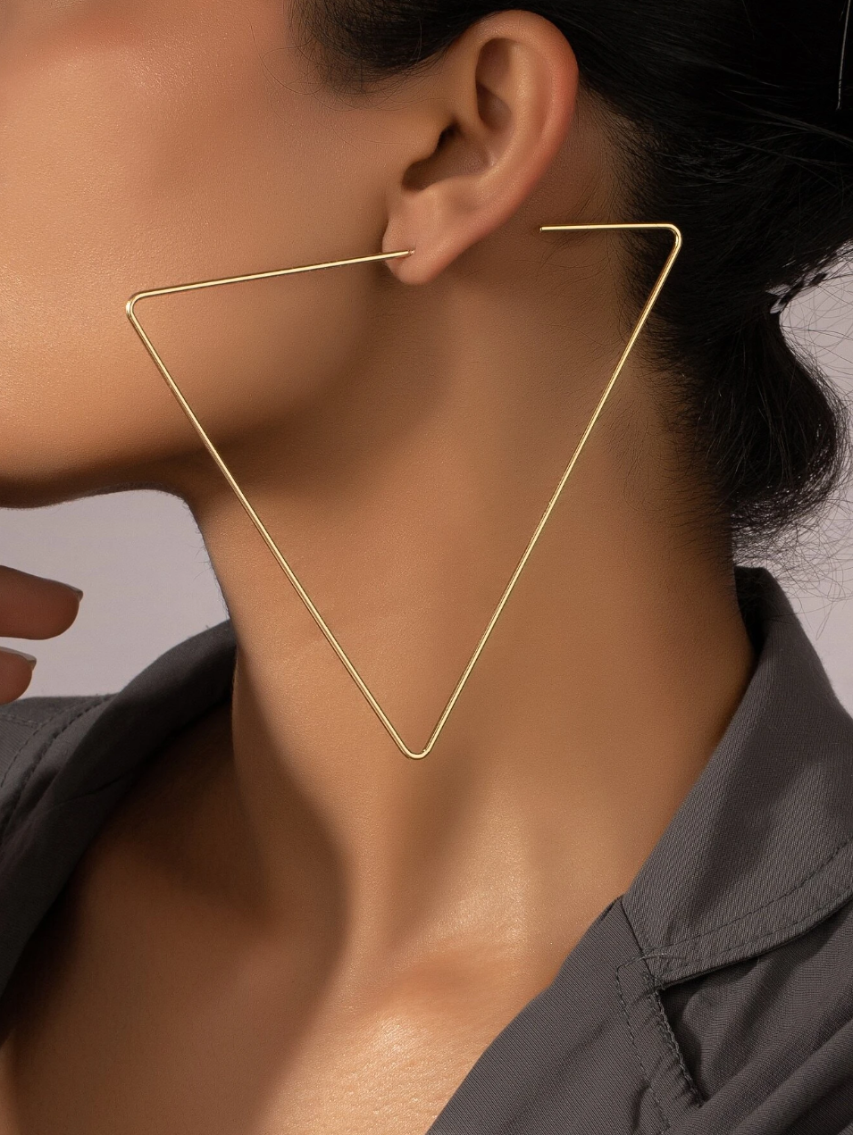 Women’s Open Triangle Earrings Goldtone