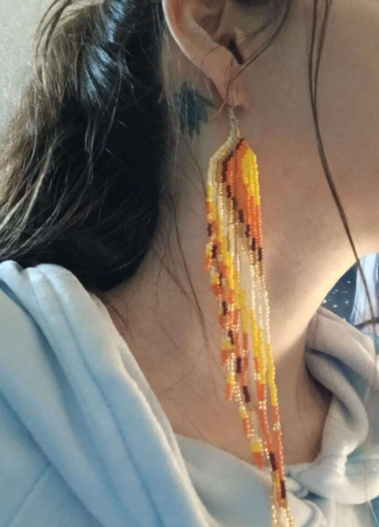 Women's Seed Bead Tassel Fashion Earrings Yellow