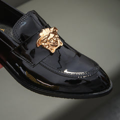 Men's Patent Leather Medusa Motif Dress Loafer