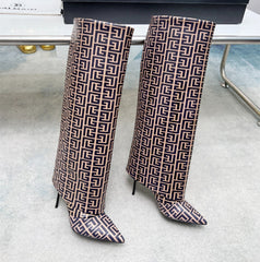 Women's Monogrammed Replica Balmain Foldover Boot