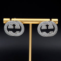 Replica GUCCI Rhinestone Accented Logo Earrings