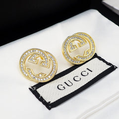 Replica GUCCI Rhinestone Accented Logo Earrings