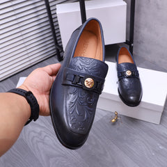 Men's Embossed Leather Loafers