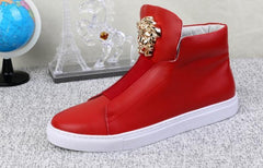 REPLICA Versace Hi-Top Sneakers with Gold-tone Medusa