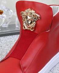 REPLICA Versace Hi-Top Sneakers with Gold-tone Medusa