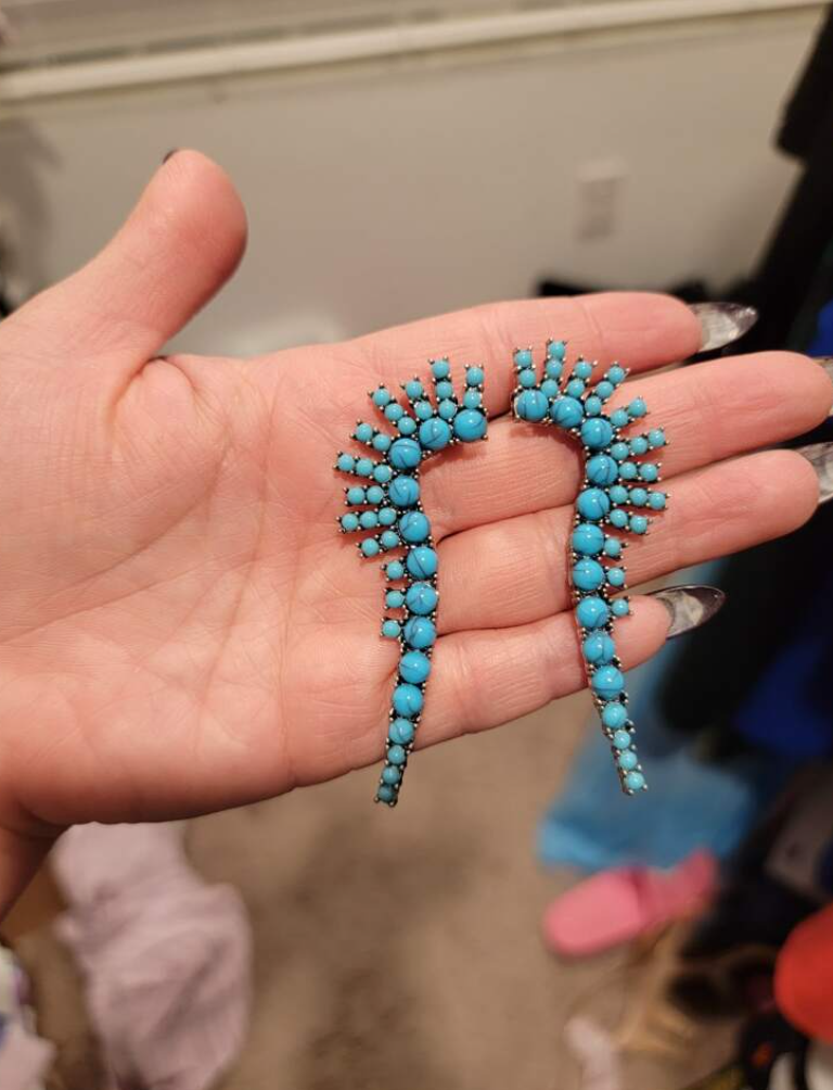 Southwestern Style Turquoise Statement Earrings