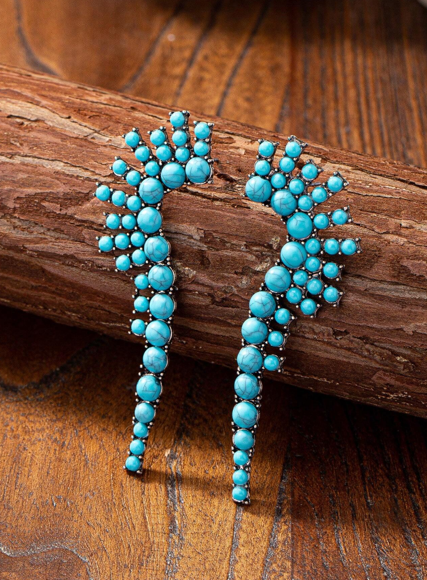 Southwestern Style Turquoise Statement Earrings