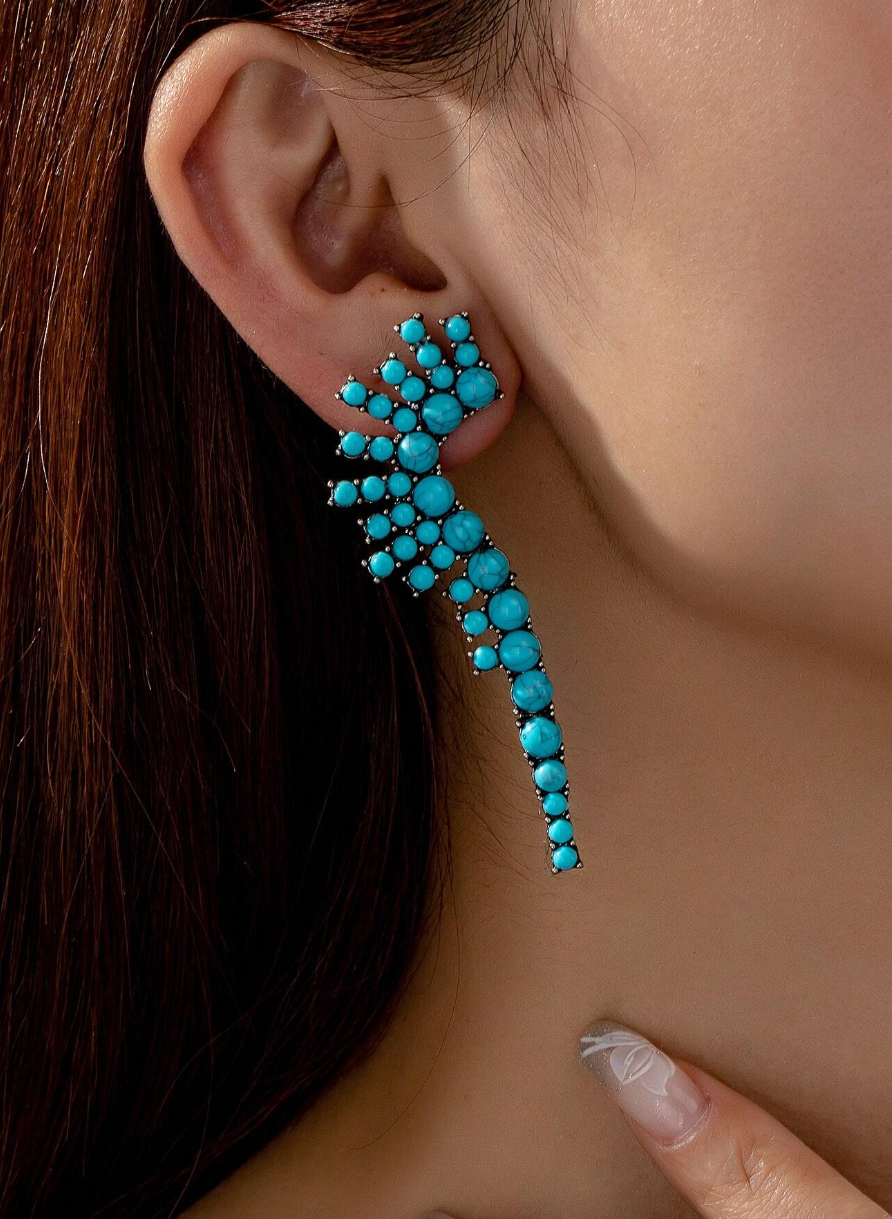 Southwestern Style Turquoise Statement Earrings