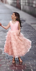 Mother And Daughter Formal Dress/Gown Peach