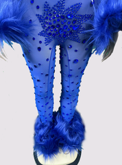 Full body rhinestone encrusted stage party jumpsuit