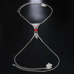 Rhinestone Embellished Crystal Chest Chain/Harness Various Styles