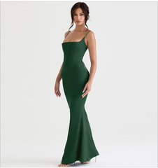 Women's Elegant Fishtail Corset Maxi Dress