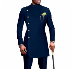 Men's African Style Slim Fit Two-piece Dress Suit