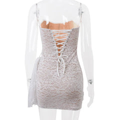 Lace Strapless Corset Style Mini Dress XS-L