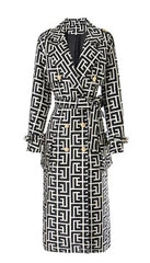 Luxury Lined Full Length Belted Fall Trench/Rain Coat M