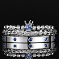 ROYAL-PALOOSA -  Men's Rhinestone Embellished 3pc Bracelet Set
