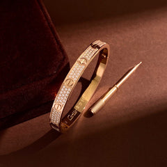 Cartier Replica Love Bracelet with Pave Crystals