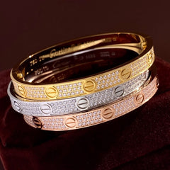 Cartier Replica Love Bracelet with Pave Crystals